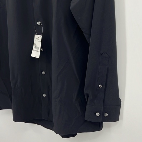 JF J Ferrar black button down stretch dress shirt size large - Picture 3 of 10